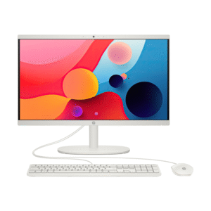 HP All-in-One Desktop 22-dg0012nh, FreeDOS, 21.5", Intel® Core™ i3-N300, 8GB RAM, 512GB SSD, FHD, Ceramic white