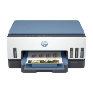 HP Smart Tank 725 All-In-One Printer, Print / Copy / Scan, Wireless Function, Up To 15ppm Print Speed, 1200 DPI, 250 Sheets Input Capacity, Wifi & Bluetooth Connectivity, White - Blue