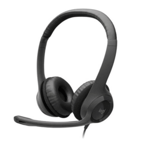 Logitech H390 Wired Headset for PC/Laptop, Stereo Headphones with Noise Cancelling Microphone, USB-A, In-Line Controls,  - Black